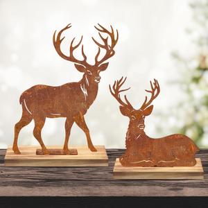 Reindeer,Deer Christmas Mantel Decor,Primitive Rusti Farmhouse Cozy Christmas Decor,Reindeer Christmas Decor,Holiday Fireplace Table Decorations Metal Reindeer (Elk)