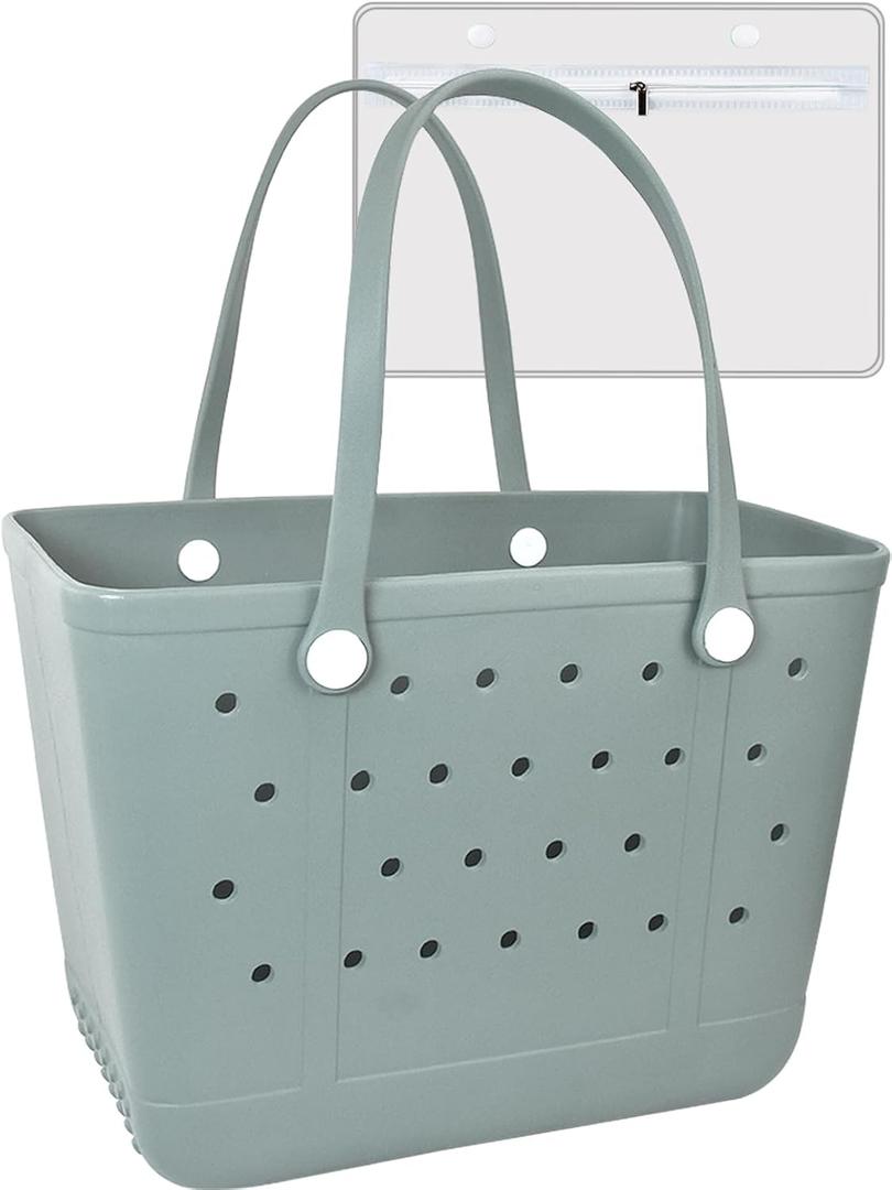 Beach Tote Bag for Women, Rubber Beach Bag Waterproof Sandproof, Extra Large EVA Tote Bag Boat Bag