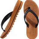 ONCAI Flip Flops for Women, Beach Thong Sandals Womens with Arch Support, Dressy Rhinestone Comfortable Yoga Mat and Non Slip Rubber Soles for Summer US Size 5-11 (8, Black/Khaki)