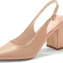 Juliet Holy Womens Closed Toe Heels Chunky Block Heel Ankle Strap Pumps Slingback Heeled Sandals, Size 8