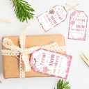2 x 50 PCS Mother's Day Gift Tags - 2.1" x 3.5" Floral Hanging Paper Tags with String - A Little Treat for A Mom So Sweet - Happy Mother's Day Thank You Gifts Bags Wrap Party Favor - A01