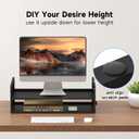 Pholiten Monitor Stand Riser, Desktop Stand, Computer Stand, Ergonomic Design, Two-Level Design, Desktop Organization, Keyboard Smartphone Storage, Printer Stand, Display Stand, 16.5 x 9.3 x 5.6