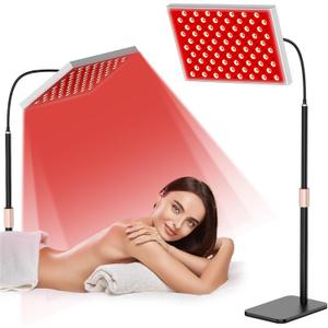 Terapia de luz roja para rostro y cuerpo en casa  Panel con soporte y lmpara LED de 660nm (rojo intenso) y 850nm (infrarrojo cercano)