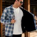 Men Fleece-Lined Button Shirt Flannel Plaid Warm Winter Casual Jacket with Flap Pockets (S-3XL)
