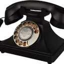 Retro Landline Telephone, Corded Vintage Phone, 1930s Antique Rotary Dial Home Phone, Old Fashion Decorative House Phones for Seniors, Working Basic Rotary Phones for Home/Office/Hotel/School (Black Bronze)