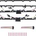 WMPHE Compatible with Powerstroke Diesel Valve Cover Gasket with Injector Glow Plug Harness Ford Truck 7.3L 1998 1999 2000 2001 2002 2003, OEM F81Z-6584-AA, F81Z-9D930-AB, 615-201