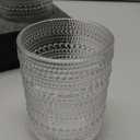 ZOOFOX Set of 6 Romantic Water Glasses, 12 oz Hobnail Glasses Tumbler, Clear Embossed Vintage Glassware Set for Beer, Cocktail, Soda, Beverages