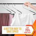 Open Ended Pants Hangers 20 Pack Non Slip Pants and Jean Hangers for Closet Space Saving Clothes Hanger Strong, Durable, Organize Your Closet and Save Space Skirt Hangers Black (20)