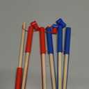 Sumind 6 Pcs Magnetic Fishing Pole Wooden Magnetic Fishing Rods with Magnet Hooks Christmas Game Toy Gifts for Birthday Party(Red, Blue,Column)