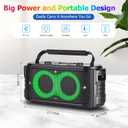 Portable Bluetooth Speaker 300W Peak Big Powerful Loud Sound Deep Bass Large Wireless Boombox with Subwoofer DSP Led Light for Home Party Outdoor Gatherings Camping Backyard
