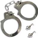 Deluxe Toy Cuffs with Key, Handcuffs Role Play Toys, Cowboy Sheriff Police Costume for Kids, Two Keys with Safety Release (Basic pack)