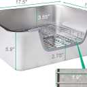 Stainless Steel Sifting Litter Box for Rabbit (L)