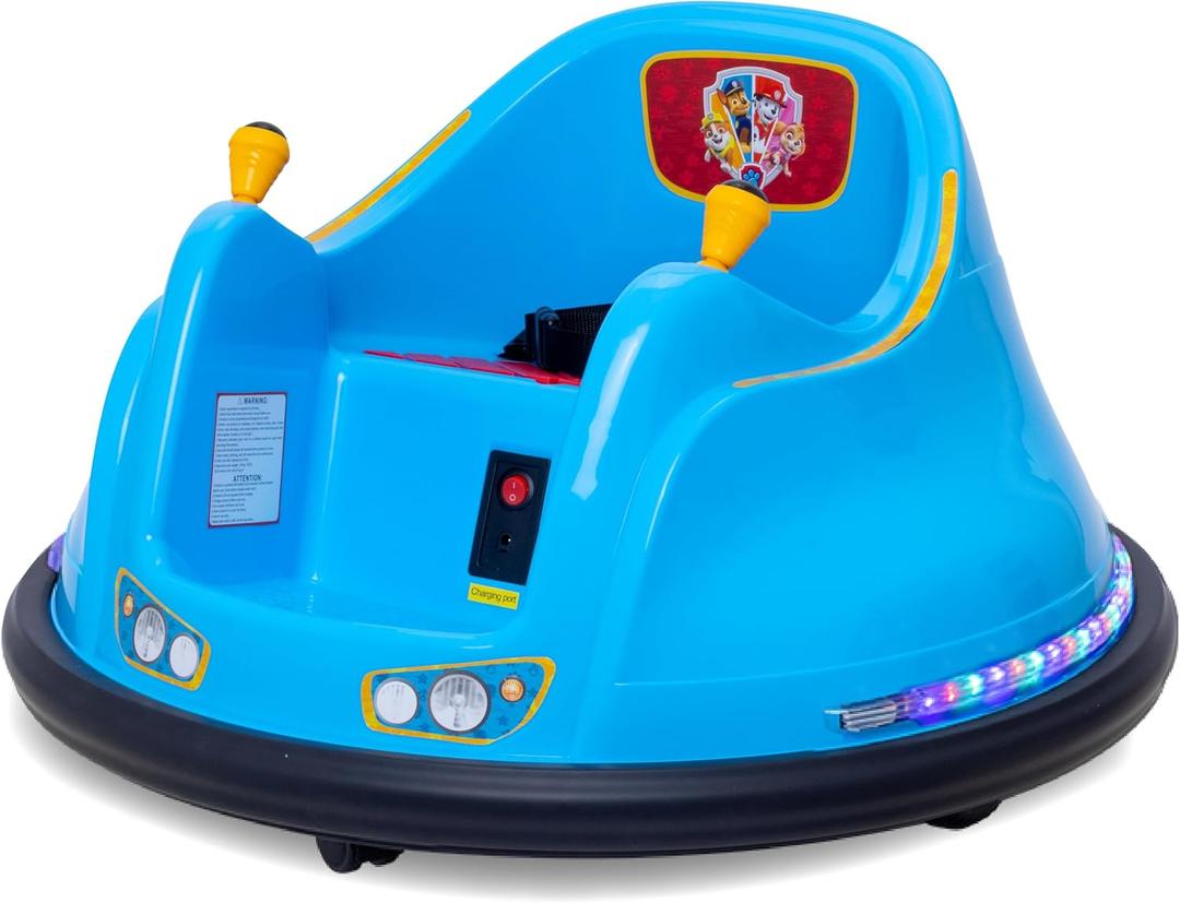 FunPark 6V Bumper Car for Toddlers, Electric Kids, Toddler Ride On Toys for Kids, Baby Bumper Car, Ages 1.5-4 Yrs, LED Lights, 360 Degree Spin, Supports up to 66lbs (No Remote) - Paw Patrol (6v Paw Patrol Blue)