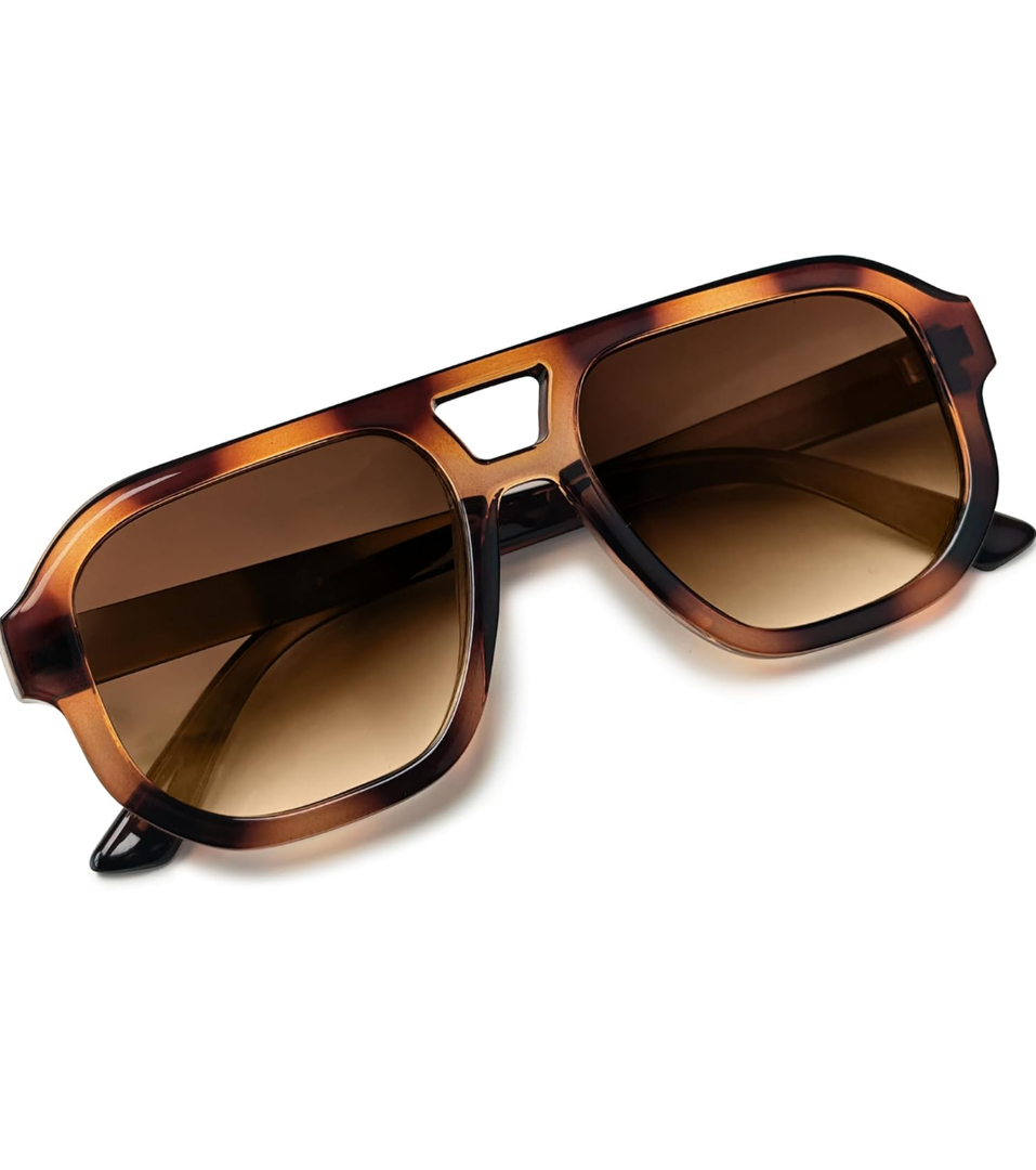 livho Trendy Polarized Square Aviator Sunglasses Women Men Square Eyewear Frame, Retro Sun Glasses for Women Men 2025 Shades