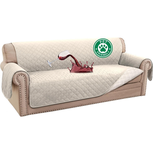 Turquoize 100% Waterproof Couch Covers for 3 Cushion Sofa Pet Friendly Cover for Dogs Washable Couch Protector Triple Non-Slip Furniture Cover for Pets, Kids (Sofa 70", Khaki)