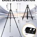 Art Painting Artist Easel Stand, Portable Adjustable Easels with Carry Bag,Tripod Display Easel Height from 17 to 63 Inch for Table-Top/Floor Displaying and Wedding Signs, Black