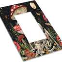 Mushroom Skull Skeleton Moon Star Plants Floral 1-Gang Decora GFCI Device Single Rocker Wall Plate Oversized Electrical Decorative Decorator Light Switch Receptacle Outlet Cover