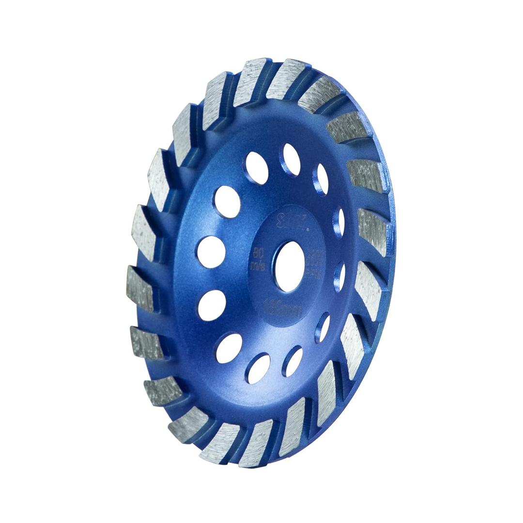 SALI Diamond Concrete Grinding Wheel 7 inch for Polishing and Cleaning Stone Concrete Surface, Cement, Marble, Rock, Granite, and Thinset Removing, Angle Grinder Segment Wheels Cup 180 * 22.2 MM