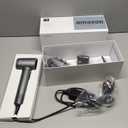 Cosy Companions Hair Dryer - Negative Ionic Blow Dryer with 150000 RPM High Speed Brushless Motor for Fast Drying, Low Noise, HD Display Hair Dryer with Diffuser and Nozzle, 5 Temps & 2 Speeds (Dark Gray)