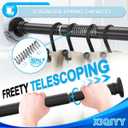 Small Tension Curtain Rod 18-32 Inch Spring Tension Rod Short Shower Curtain Rod No Drilling Adjustable Black Shower Rod,Heavy Duty