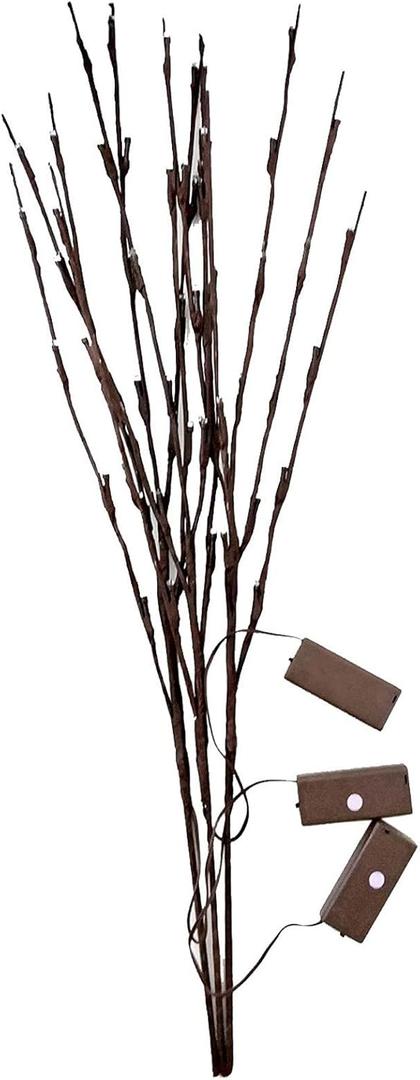 Branch for Twig Light Branch Flexible Decoration Light Light LED Indoor Tree Artificial Flowers White Wisteria Hanging Flowers Artificial Flowers (One Size, Purple)