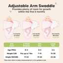 3-Pack Organic Baby Swaddle Sleep Sacks - Swaddles for Newborns, Infant 0-3 Months, Baby Girls, Boys, Soft & Snug Newborn Sleep Sack, Nursery Swaddling Blankets (Blossom, OS)