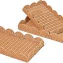 happimess Parker 3-Piece Scalloped Decorative Serving Trays, Brown