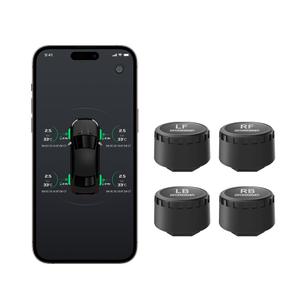 Wireless Tire Pressure Monitoring System TPMS Sensors for Automobiles, Motorcycles, Powersport Vehicles, RVs, Trailers, Real-Time Display Support iOS or Android App (-40C - 125C), 4 Pack
