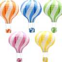 Hanging Hot Air Balloon Paper Lanterns Set, Party Decoration Birthday Wedding Christmas Party Decor Gift, 12 inch, Pack of 5 Pieces (Colourful)