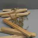 Novabright 8 Pcs Cedar Pant Hangers with Brass Plated Metal Locking Space-Saving Cedar Wood Clothes Hangers for Trousers Skirts Jeans Suits Slip-Resistant Notches Wrinkle-Free Storage (Wood)