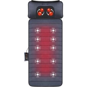 COMFIER Full Body Massage Mat with Movable Neck Pillow, 10 Vibrating Motors & 4 Heating Pads, Back Massager, Father's Day Gifts for Dad Men
