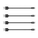 COSOOS 4 Short USB Type C Cables (9in/23cm) Nylon Braided Fast Charge & Sync USB C to USB 3.0 Cables for iPhone 16, 15, Samsung Galaxy S23 S22 S21 Note 10, Google Pixel,LG V20 G6, Charging Station