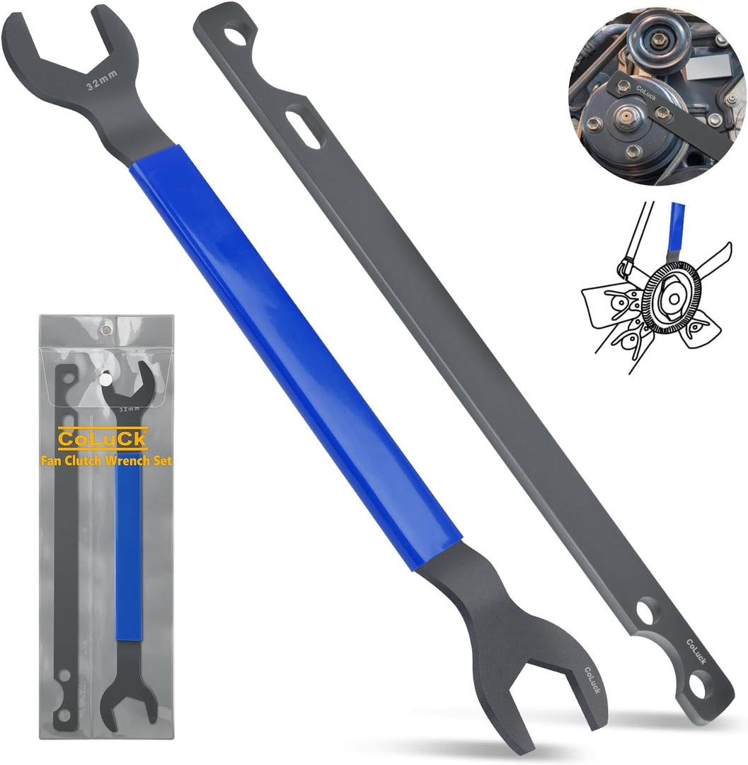 Fan Clutch Wrench Set,32mm & 36mm Clutch Fan Tool Wrench,Water Pump Pulley Holder Removal Tool For BMW, Ford, GM, dodge,Chevrolet,jeep Fan Clutch Removal Kit,Water Pump Holder