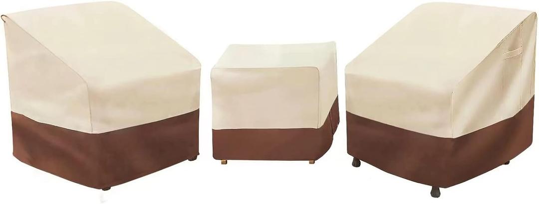 Loriano Patio Furniture Covers Set, 3 Piece Outdoor Furniture Cover Waterproof, 600D Heavy Duty Lawn Furniture Covers Set