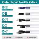 ZhiYo Mini Corner Cord Hider for One Cord, Corner Cable Concealer, Wire Covers for Cords, Paintable Cord Cover, Cable Management Channel Raceway for Wall, Floor Baseboard, Ceiling, White