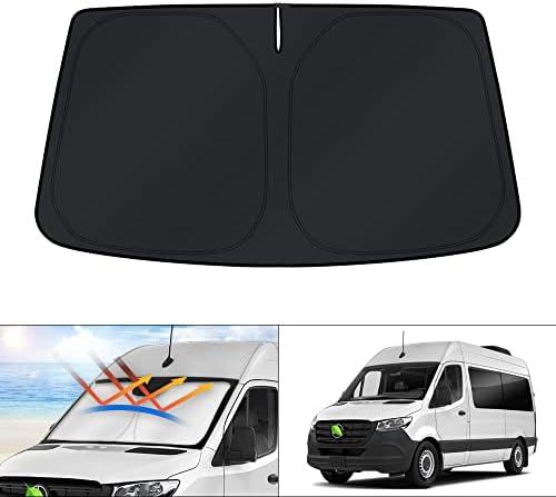 KUST Windshield Sun Shade for Freightliner Sprinter & Mercedes Benz Sprinter Accessories 2007-2025 2026 Window Sunshade Sun Visor Protector Foldable Blocks UV Rays Keep Car Cooler