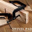 WILLBOND 4 Pcs C Clamps Set 3'' 4'' 6'' 8'' Small Steel Versatile Heavy Duty Welding Clamps Set Jaw Opening Sliding T Bar Handle for DIY Carpentry Caliper Woodworking Welding Building(Black)