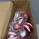 Jutom 6Ft Christmas Ball Garland Ornament Bauble Christmas Tree Bulb Shatterproof Garland Decoration Red White Candy Color Shining Holiday Xmas Mantel Stair Doorway Hanging Indoor Outdoor Festival
