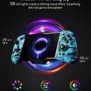 Switch Handheld Controller for Nintendo Switch Joycon Replacement, Camo-Blue Switch Joypad Controller with Hall Effect Joysticks, Ergonomic One Piece Controles Customizable with Adjustable RGB, Turbo, Mapping
