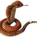Stuffed Cobra Snake Animal Plush Toy 44 Inches Realistic Long Qamra The Queen Cobra Animal Stuffed Plushies Naja Nivea Cape Cobra Python Stuff Dolls Gift for Children Kids Boys Girls, 44Inches