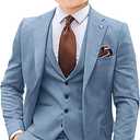 Boys Suit 4 Piece Slim Fit Kids Tuxedo Suit Formal Wedding Outfit Blazer Vest Pants Set with Tie (Blue)  14 Y