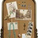 Cork Bulletin Board for Walls, 18"x26.7" Large Wood Framed Pin Board, Vintage Picture Photo Pinboard, Vision Prayer Board for Home Office Room Decor