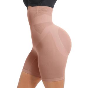 FeelinGirl Shapewear for Women Tummy Control High Waisted Body Shaper Shorts Girdles Butt Lift Panties Thigh Slimmer (Medium-Large, Latte)