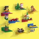 8-Pack Small Floating Shelves for Wall Compatible with Lego Building Bricks, 5x5.5inch DualSided 16x17 Studs for Toy Brick Storage and Display, ABS Display Shelves for Room Decor, Multicolor