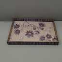 Omuriko Rectangle Plastic Serving Tray with Handles, Elegant Decorative Tray for Coffee Table, Ottoman, Living Room, Kitchen, Outdoor Use. 12"*16"*1.6" A