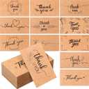 Outus 1200 Pcs Mini Thank You Cards Small Business Kraft Thank You Cards Bulk 2 x 3.5 Inches Business Stock for Your Order for Customer Package Inserts