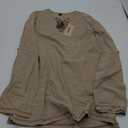 JEMITOP Men's Pure Cotton Vintage Lace Up Shirts for Pirate Renaissance Viking Medieval Costume Without Belt Khaki Small