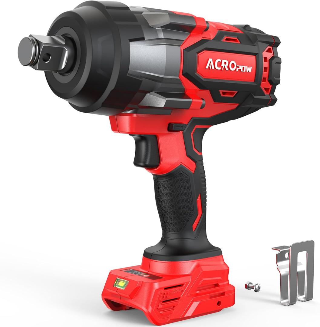 ACROPOW Cordless Impact Wrench Compatible with Milwaukee 18V Battery 3/4 1850FT-LBS Brushless High Torque Impact Driver, Auto-Stop Reverse, Variable Speed Heavy Duty Impact Gun(Bare Tool)