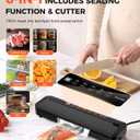 Vacuum Sealer Machine,75Kpa Precision Suction Power 6-in-1 Food Sealer with Digital Timer, Dry & Moist Food Modes, Compact Design with 10 Vacuum Bags & Bulit-in Cutter (Black)