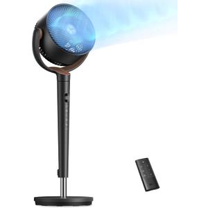DREO Fan for Bedroom, 120 Oscillating Standing Fan, Quiet Floor Fan with DC Motor, Pedestal Fan for Room, 9 Speeds, 4 modes, 20dB, 120 Manual Vertical, 37-42" Adjustable Height, 9H Timer, Dark Gray